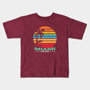 Miami enjoy beach vintage sunset Kids T-Shirt